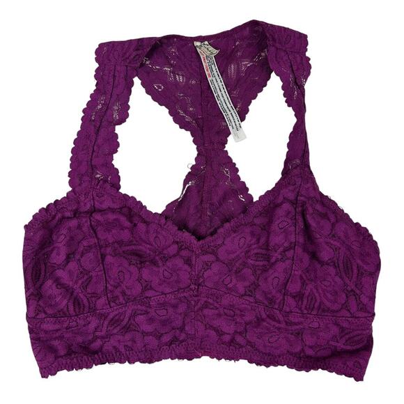 Free People Burgundy Galloon Racerback Lace Bralette - Picture 2 of 5